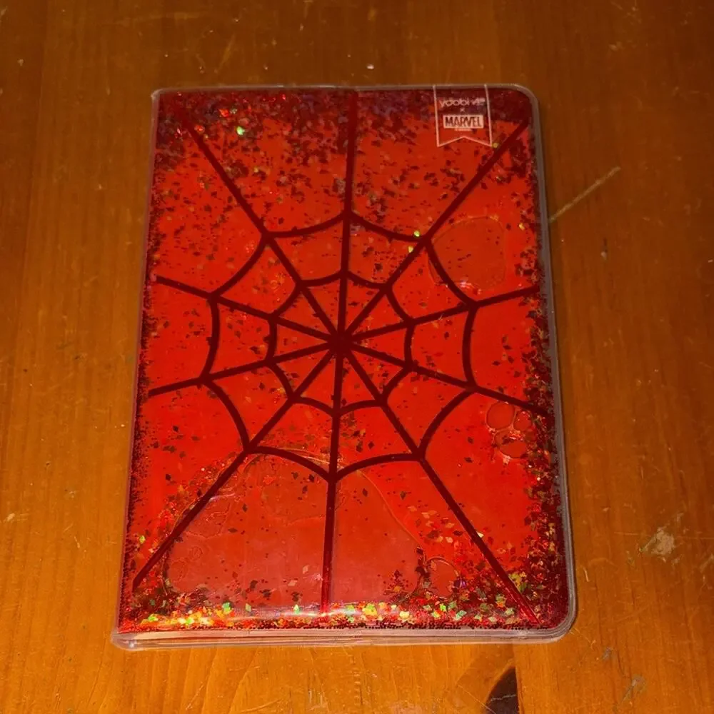 Yoobi Marvel Spider-Man Red Web Liquid Glitter Journal